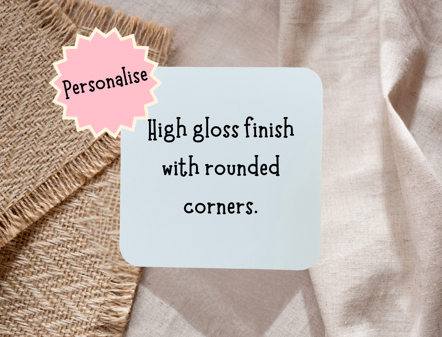 Retirement coaster that can be personalised.