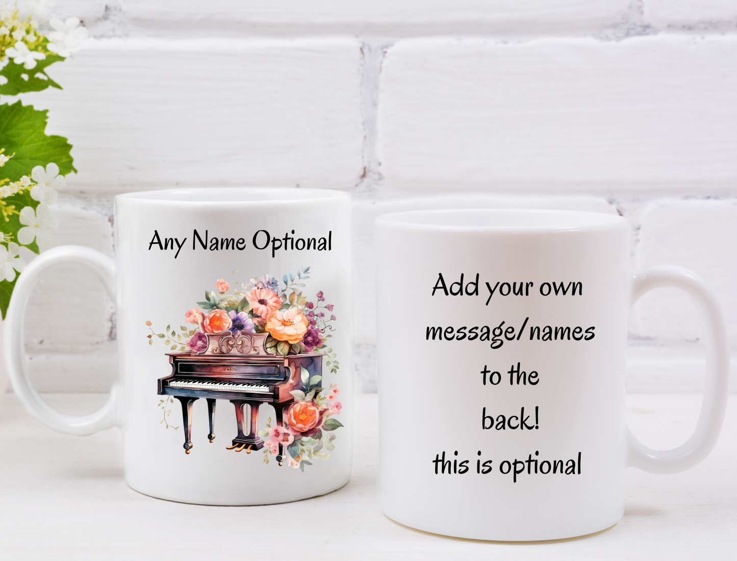 Personalised piano mug perfect gift for the music lover.