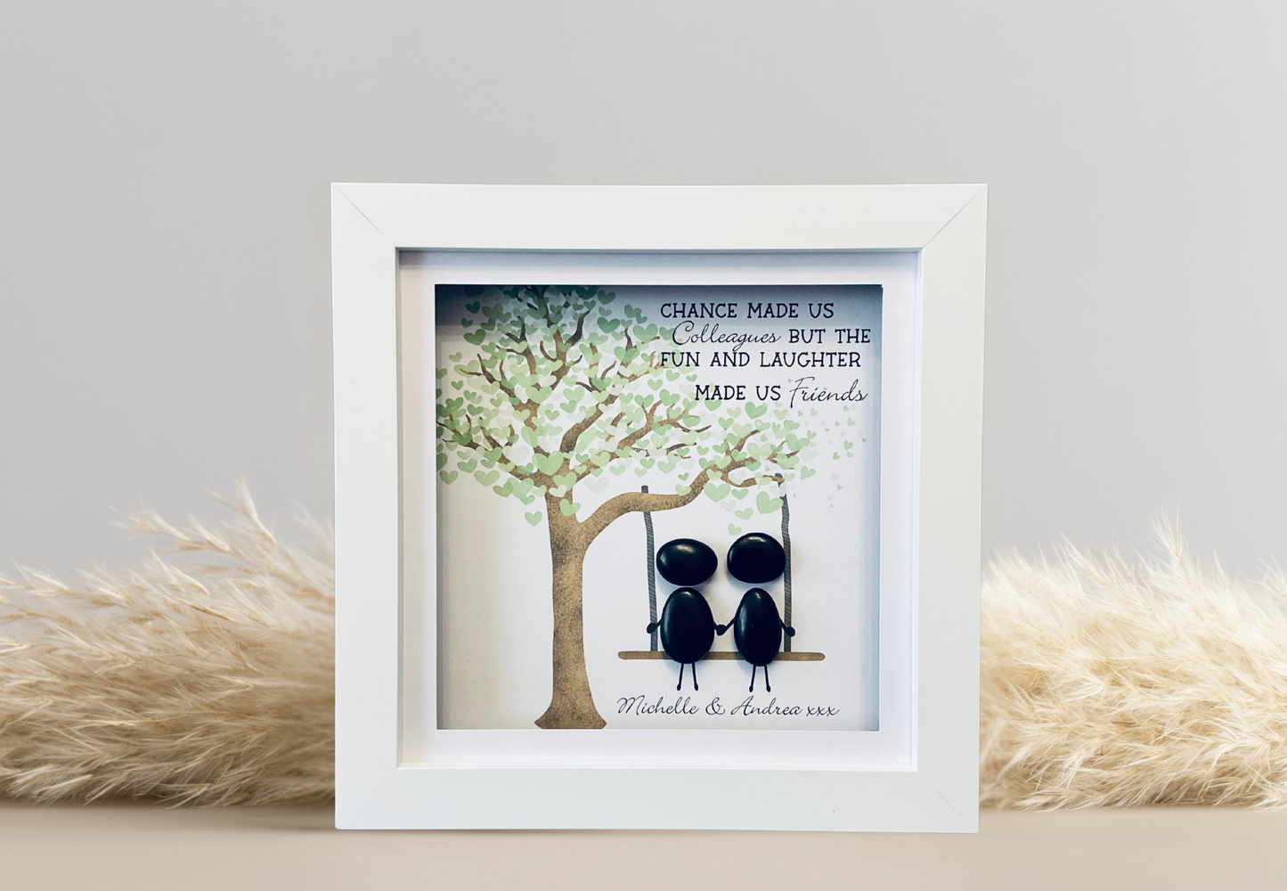 Best friends pebble art picture frame.