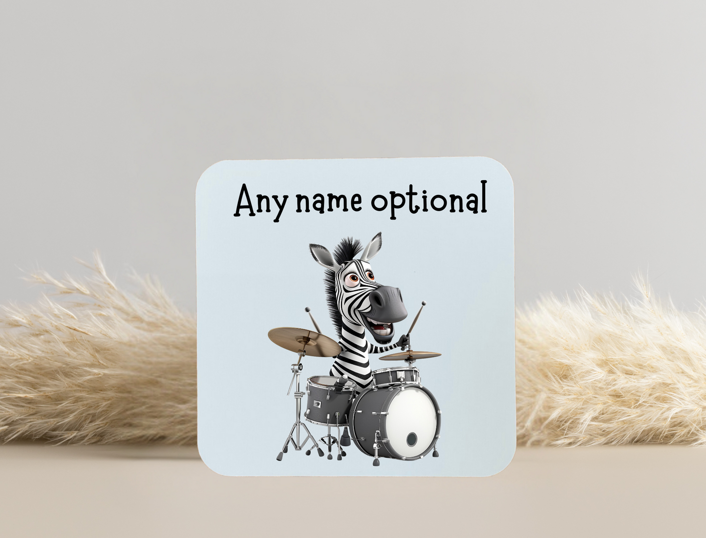 Personalised drumming coaster, drummer gifts.