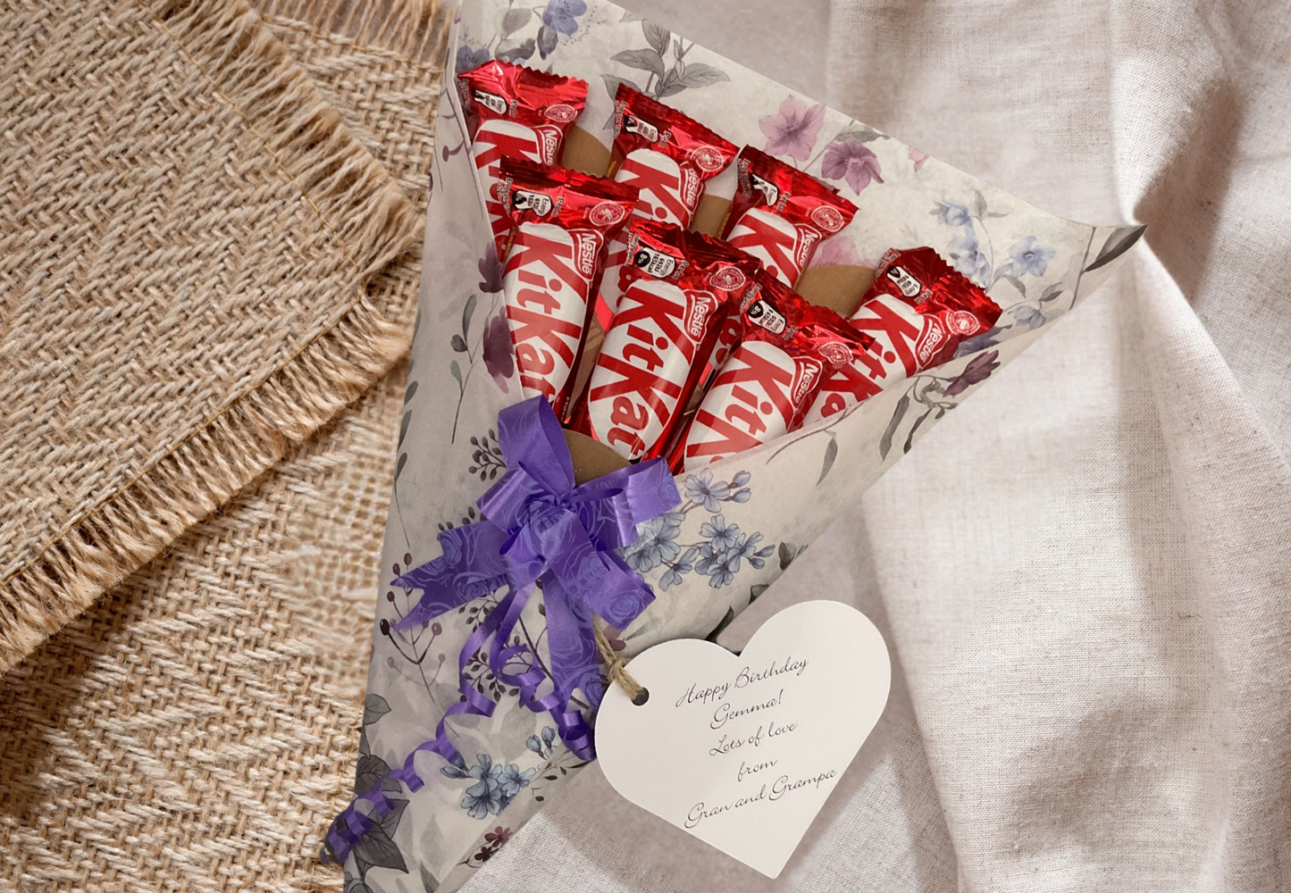 Kit Kat chocolate bouquet send a special someone a special gift.