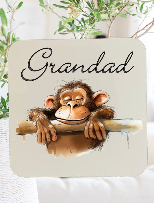 Funny monkey coaster that can be personalised.