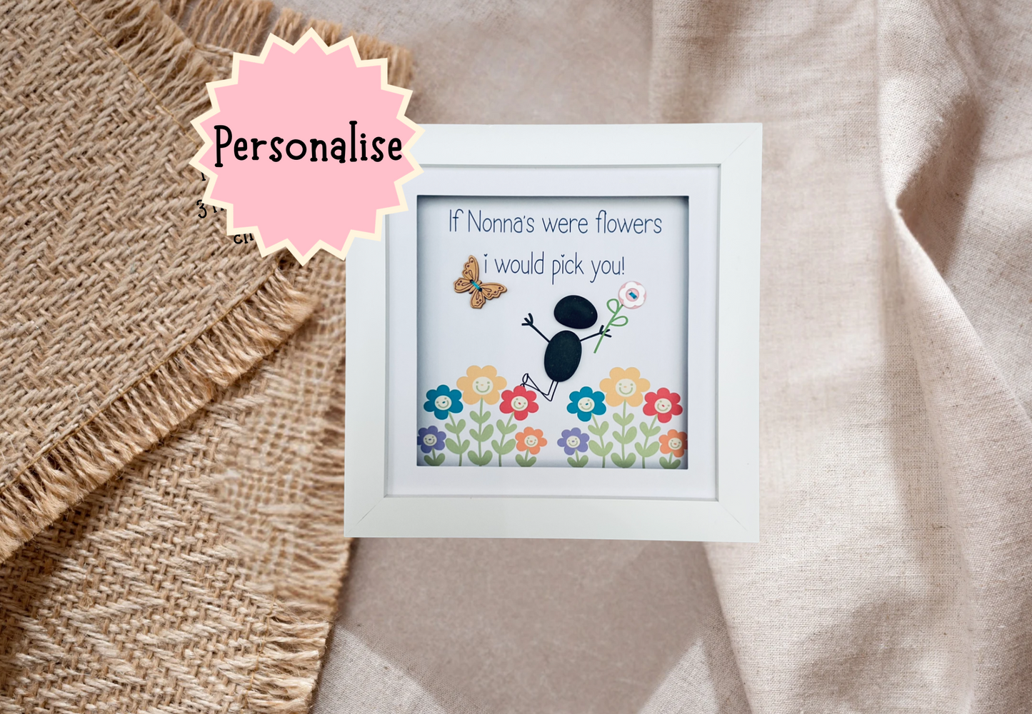Nonna Pebble Art picture frame.
