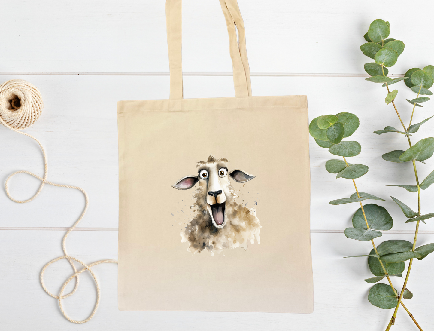 Sheep tote bag that can be personalised.