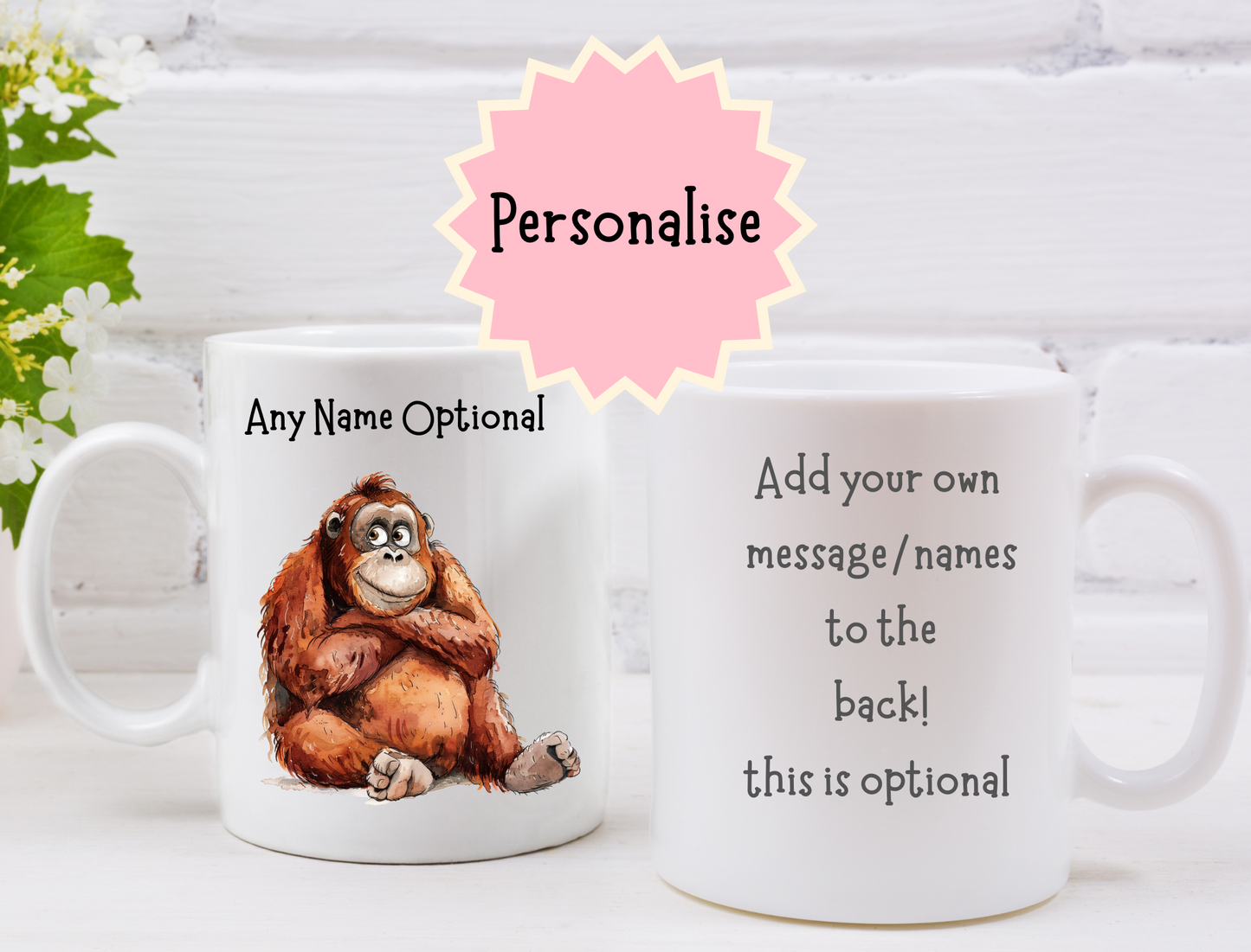 Personalised Orangutan Mug.