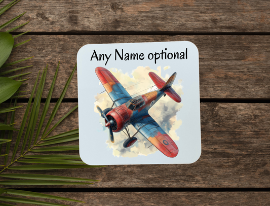 Aeroplane coaster that can be personalised.