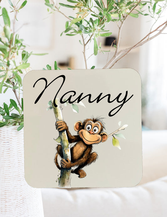 Personalised Monkey Coaster.