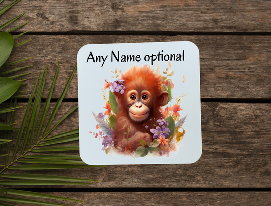 Orangutan coaster that can be personalised.