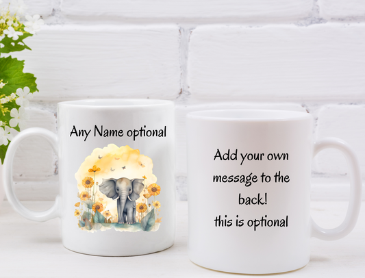 Personalised Elephant Mug.