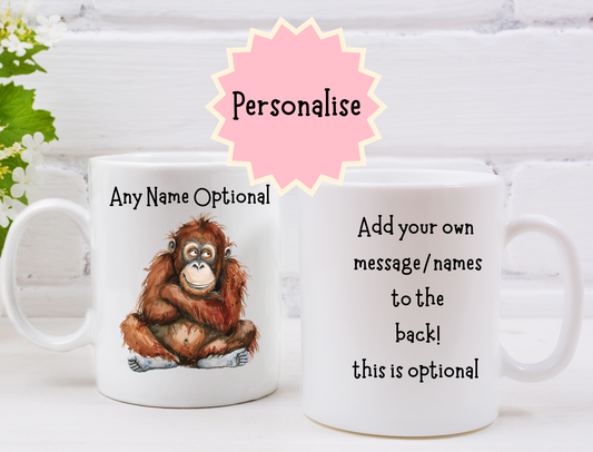 Personalised Orangutan Mug.