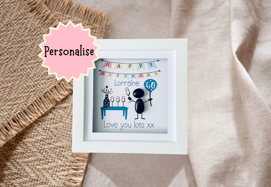 Personalised 50th Birthday Pebble Frame