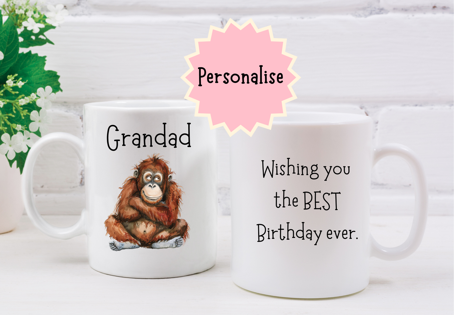 Personalised Orangutan Mug.