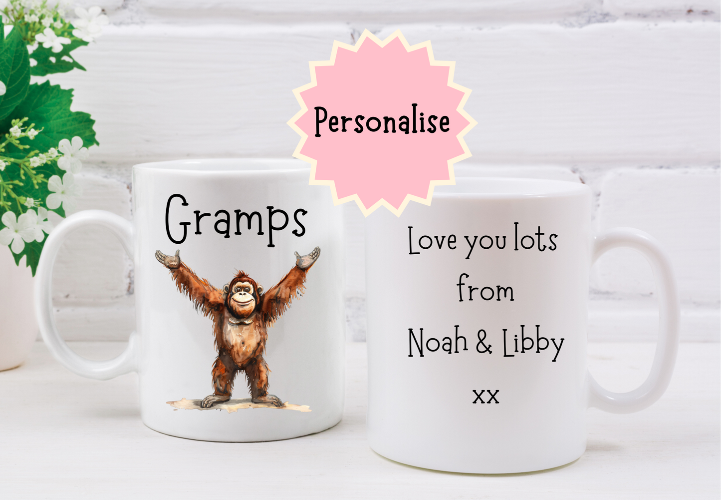 Personalised Orangutan Mug.