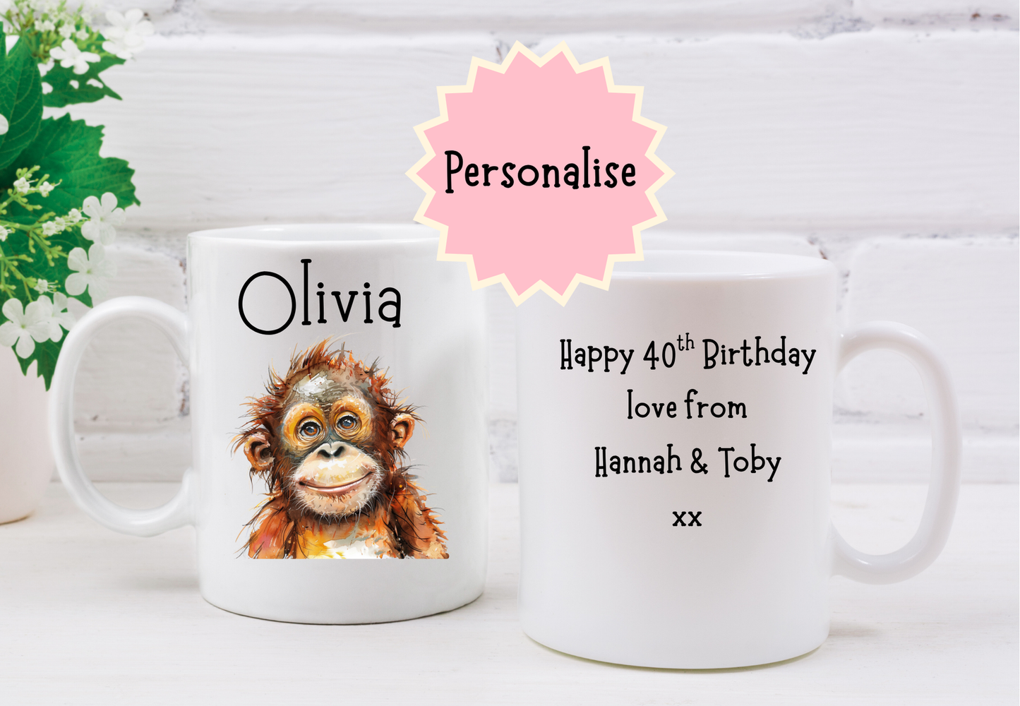 Personalised Orangutan Mug.