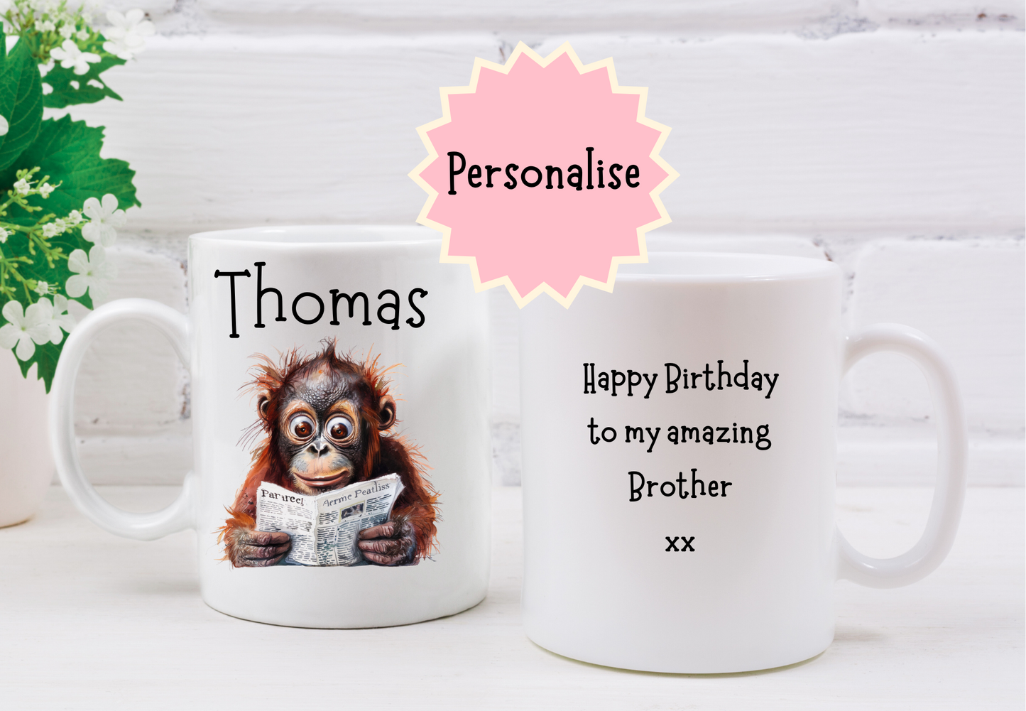 Personalised Orangutan Mug.