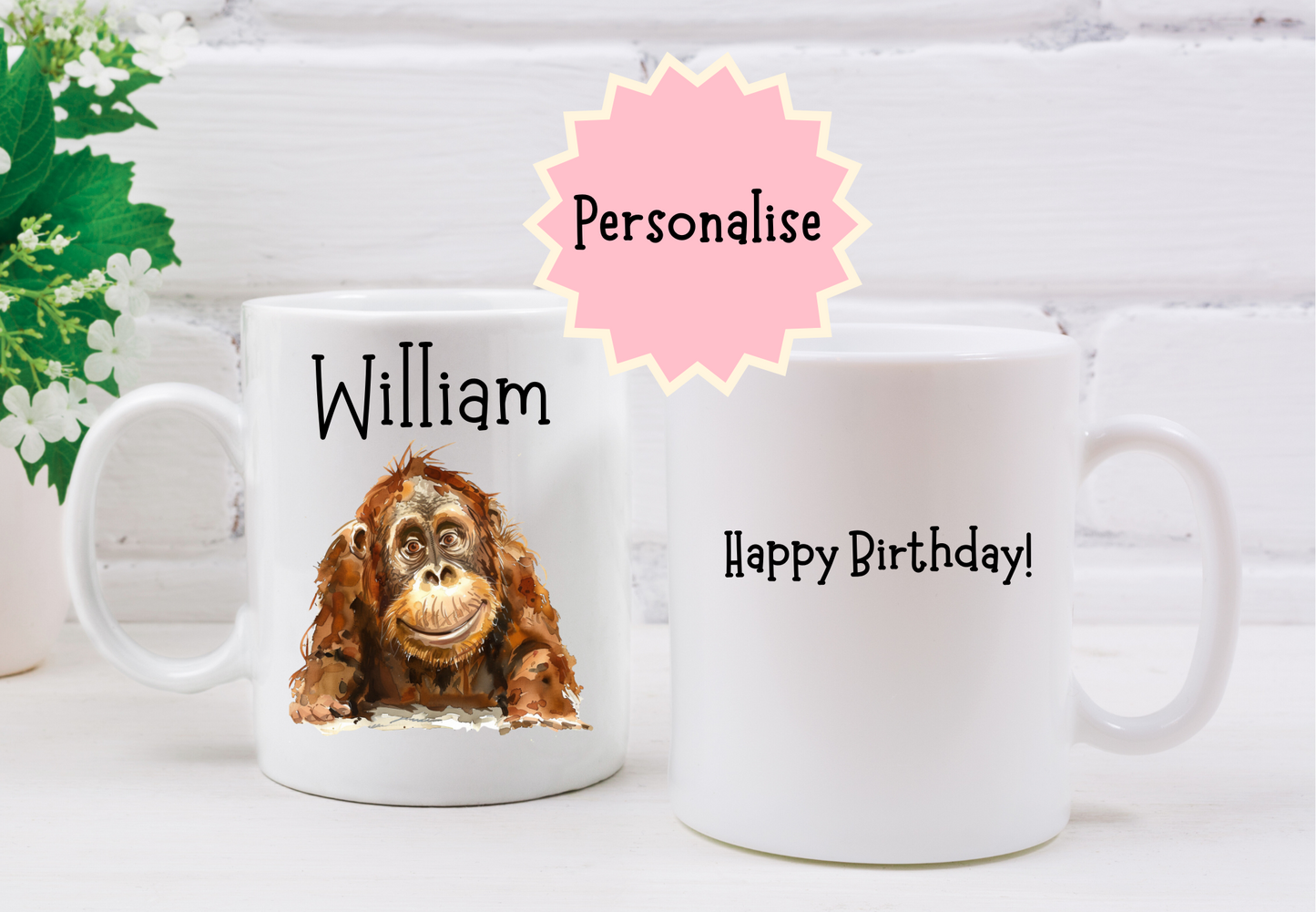 Personalised Orangutan Mug.