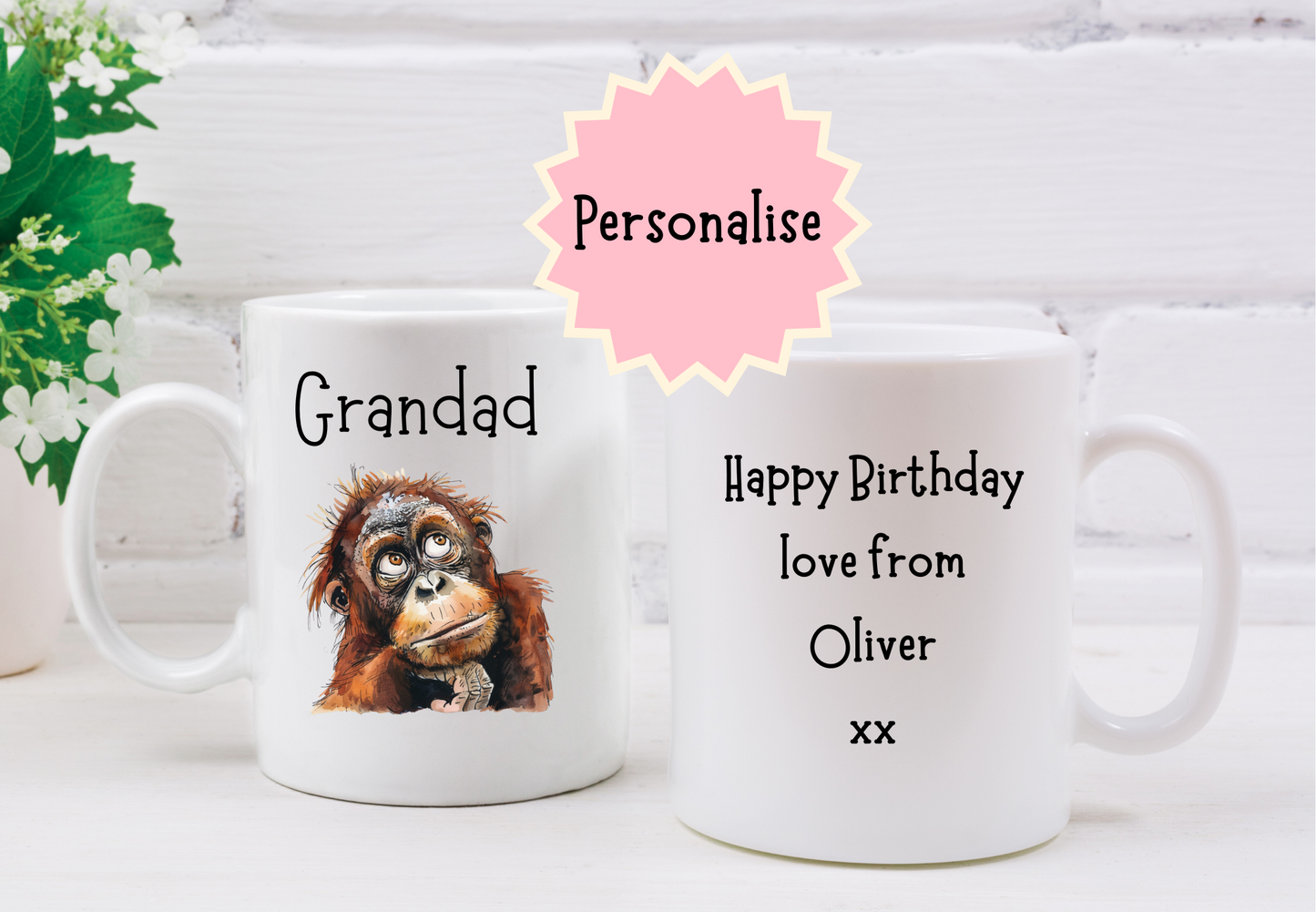 Personalised Orangutan Mug.