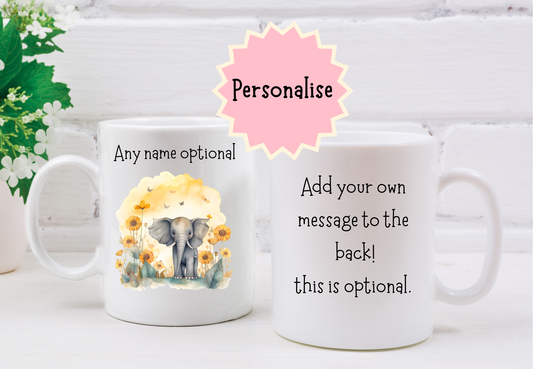 Personalised Elephant Mug.